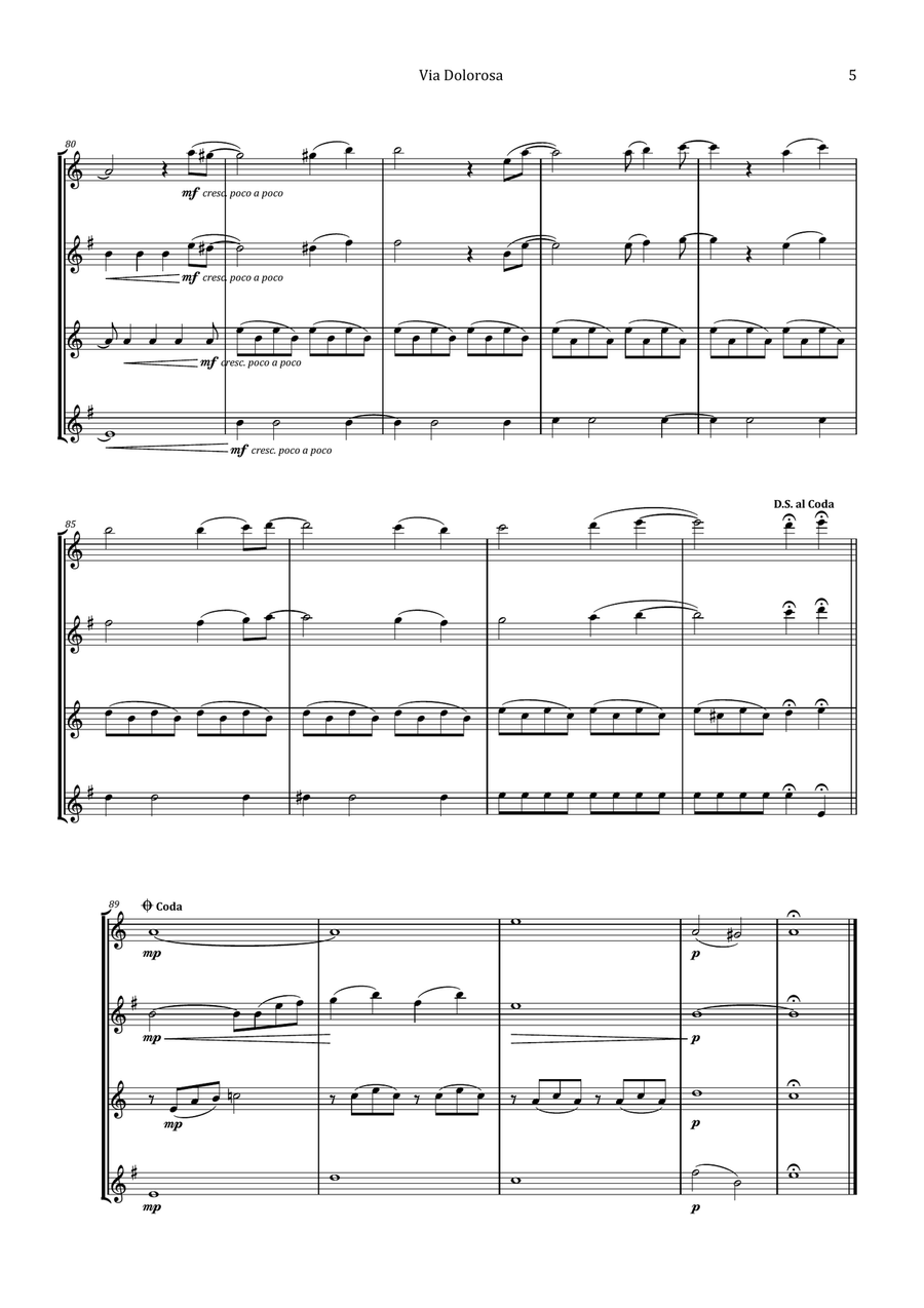 Via Dolorosa Saxophone Quartet scores gallery preview page 5