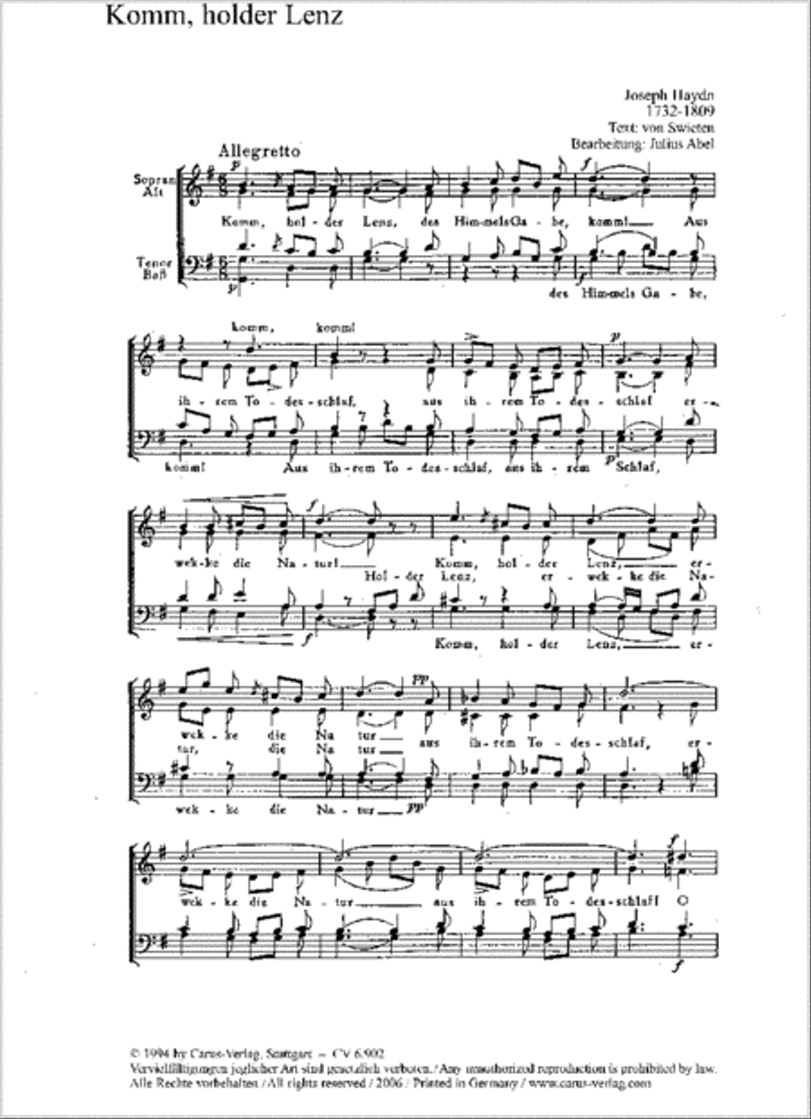 Komm, holder Lenz 4-Part scores gallery preview page 1