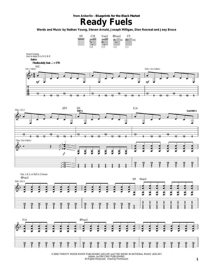 Ready Fuels Acoustic Guitar scores gallery preview page 1