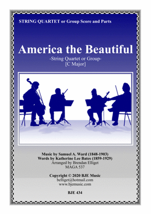 America the Beautiful - String Quartet or Group Score and Parts PDF
