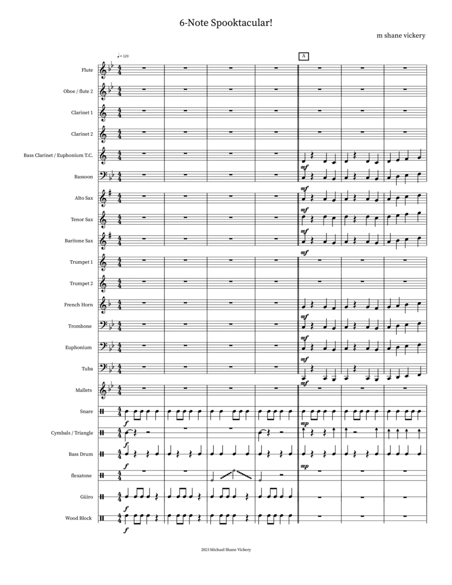6-Note Spooktacular! Concert Band scores gallery preview page 1