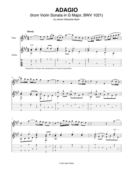 Adagio (from Violin Sonata in G Major, BWV 1021) image number null