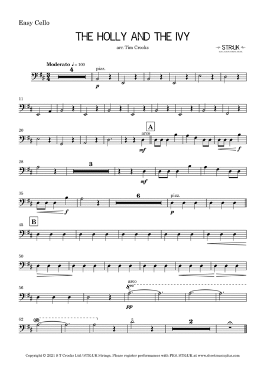 The Holly and the Ivy (STR:UK Cello Solo) Piano scores gallery preview page 4