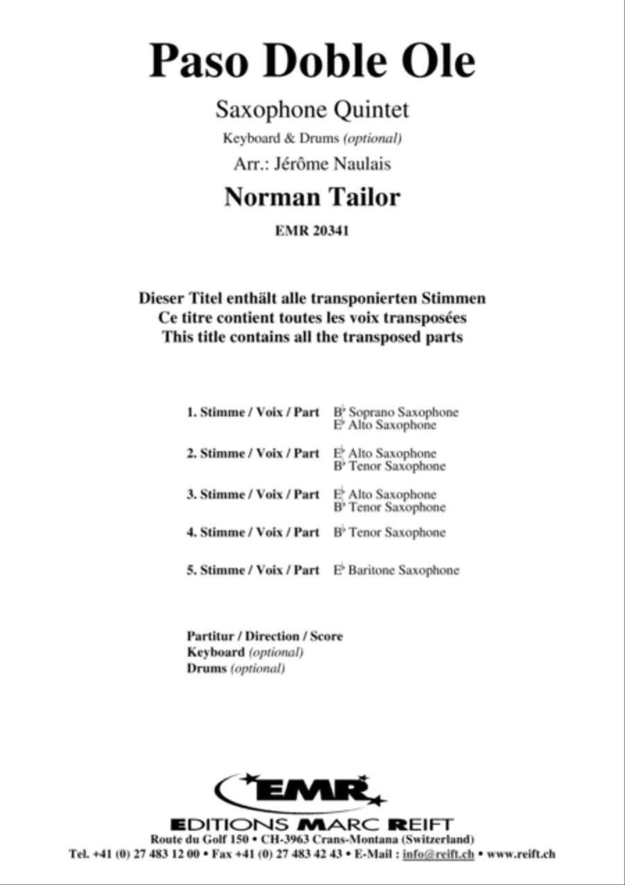 Paso Doble Ole Saxophone Quintet scores gallery preview page 2