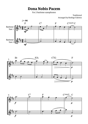 Dona Nobis Pacem - for 2 baritone saxophones (with chords)