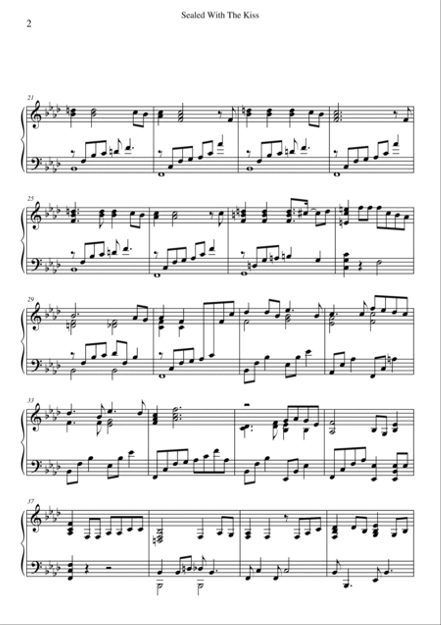 Sealed With A Kiss Piano Solo scores gallery preview page 2