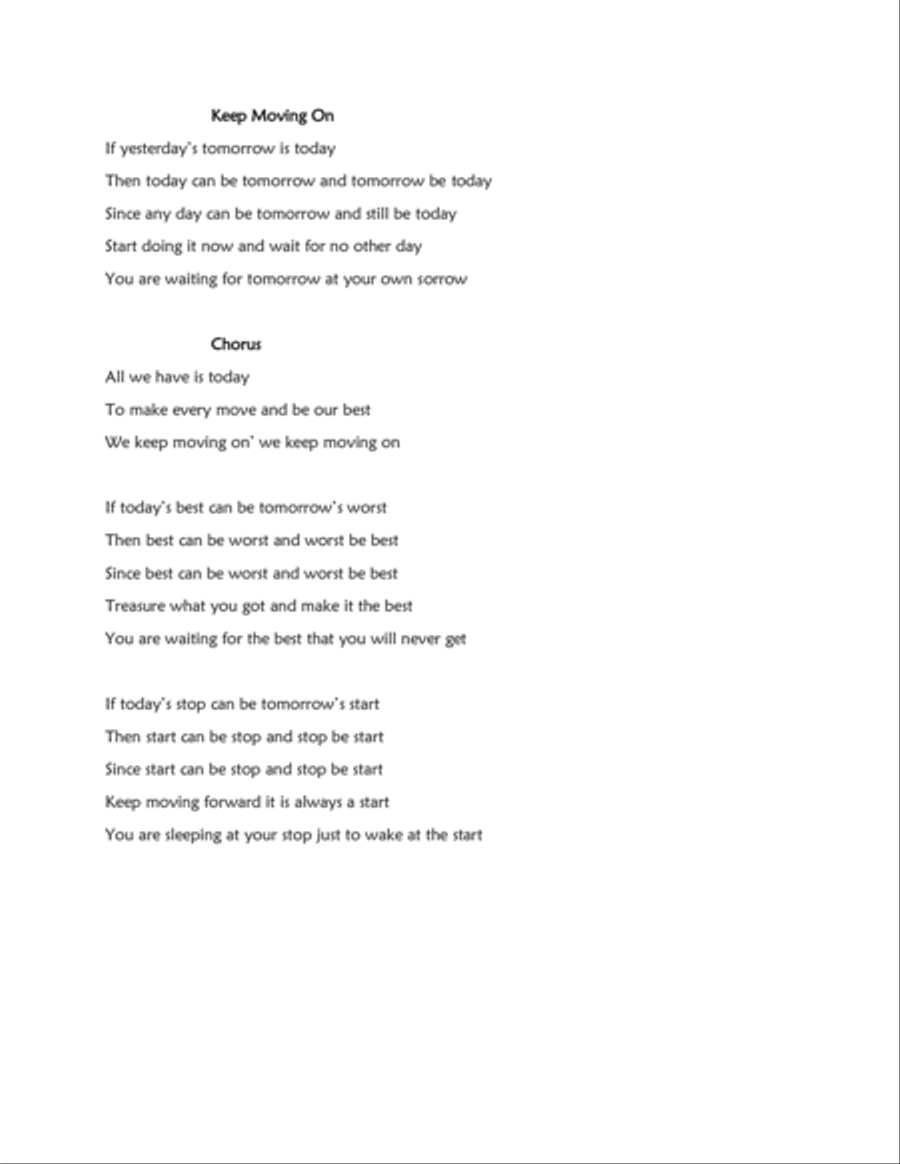 Keep Moving On Voice scores gallery preview page 1