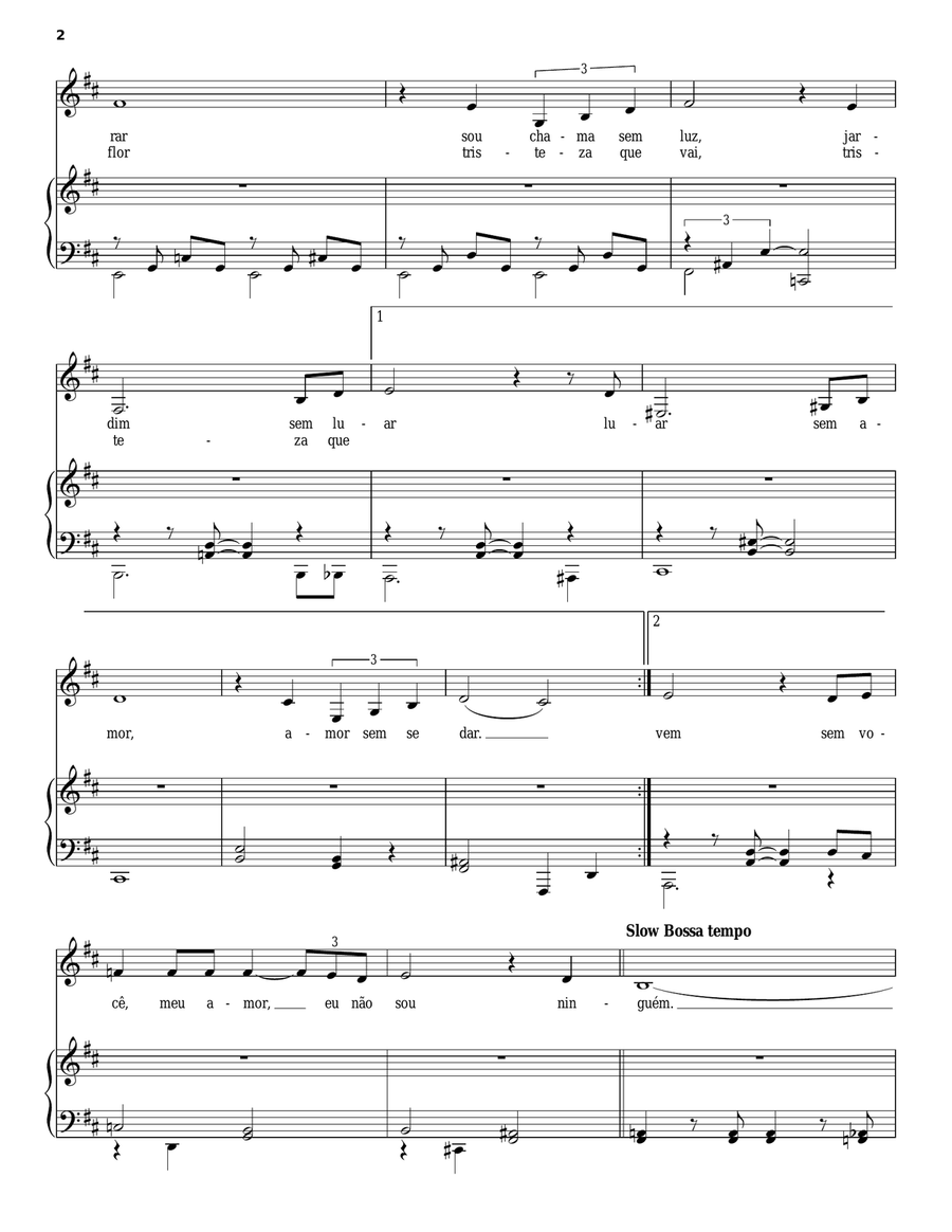 Samba Em Preludio Piano, Vocal scores gallery preview page 2