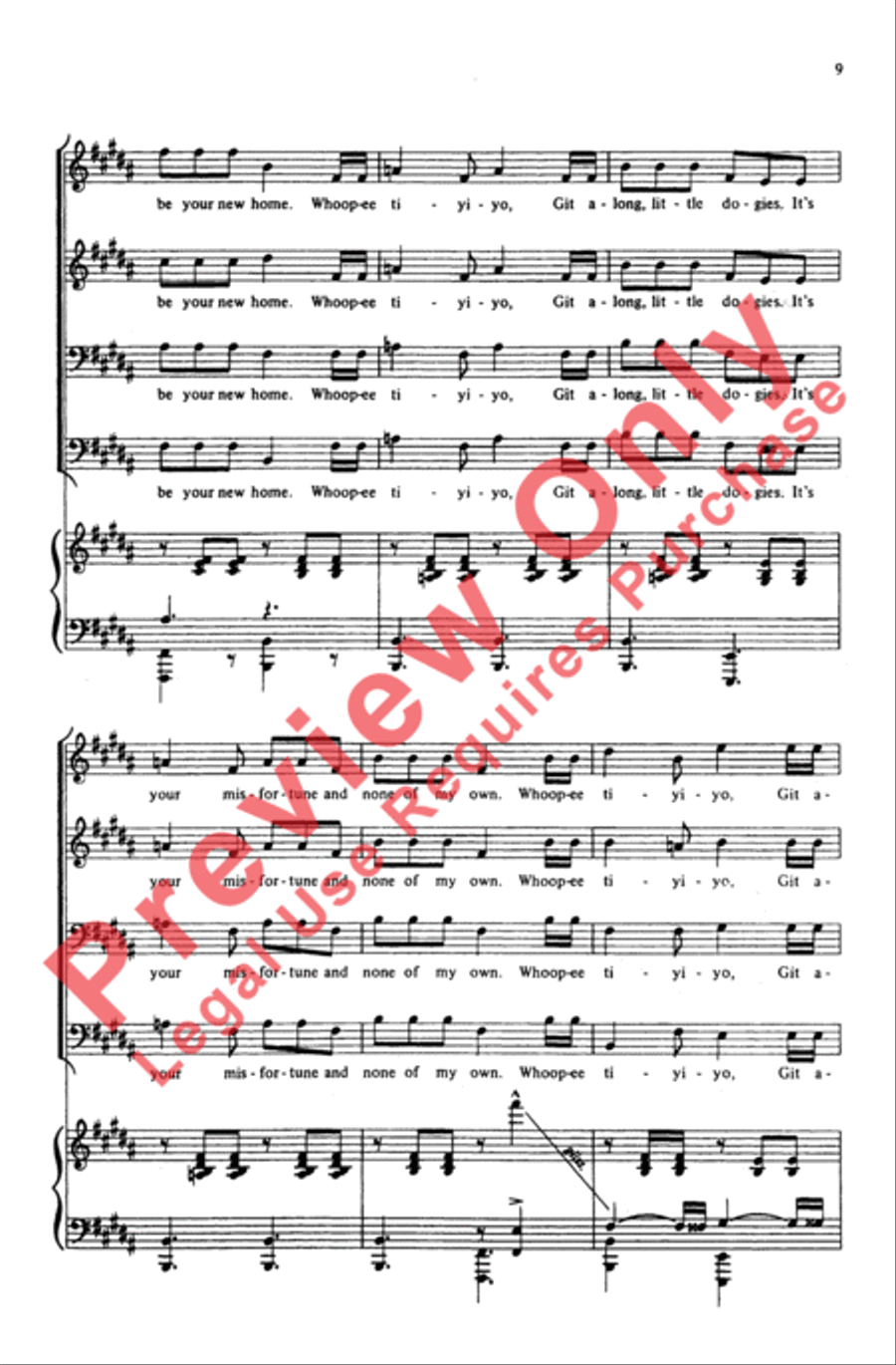 Western Songs Men's Choir scores gallery preview page 8