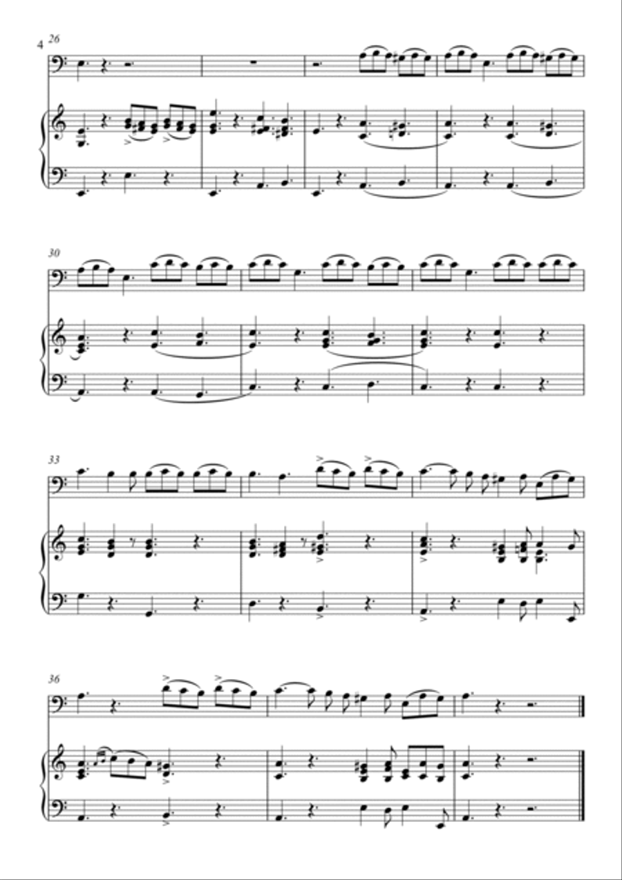 Alessandro Scarlatti - Spesso vibra per suo gioco (Piano and Tuba) Small Ensemble scores gallery preview page 4