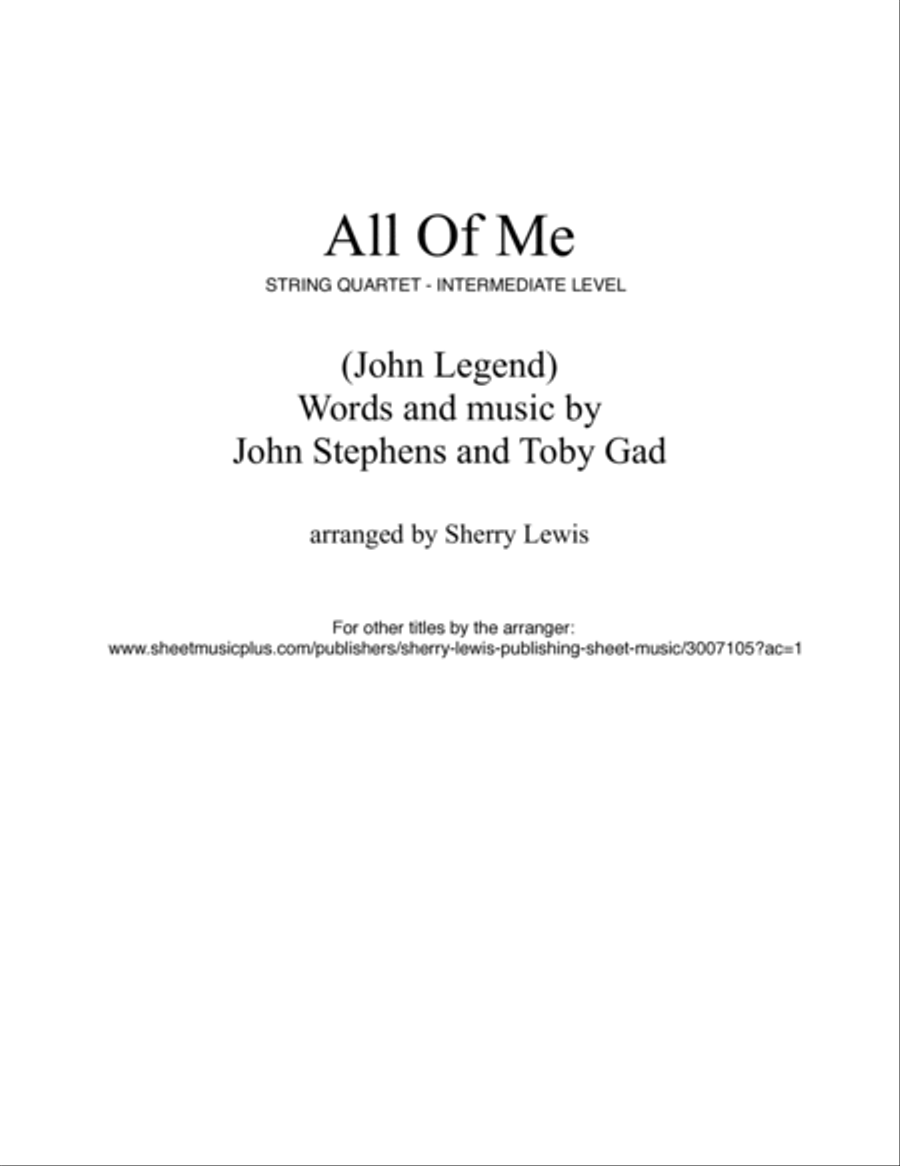 All Of Me String Quartet scores gallery preview page 2
