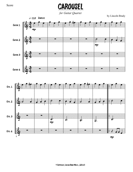 CAROUSEL - Junior Guitar Ensemble (Score & Parts) image number null