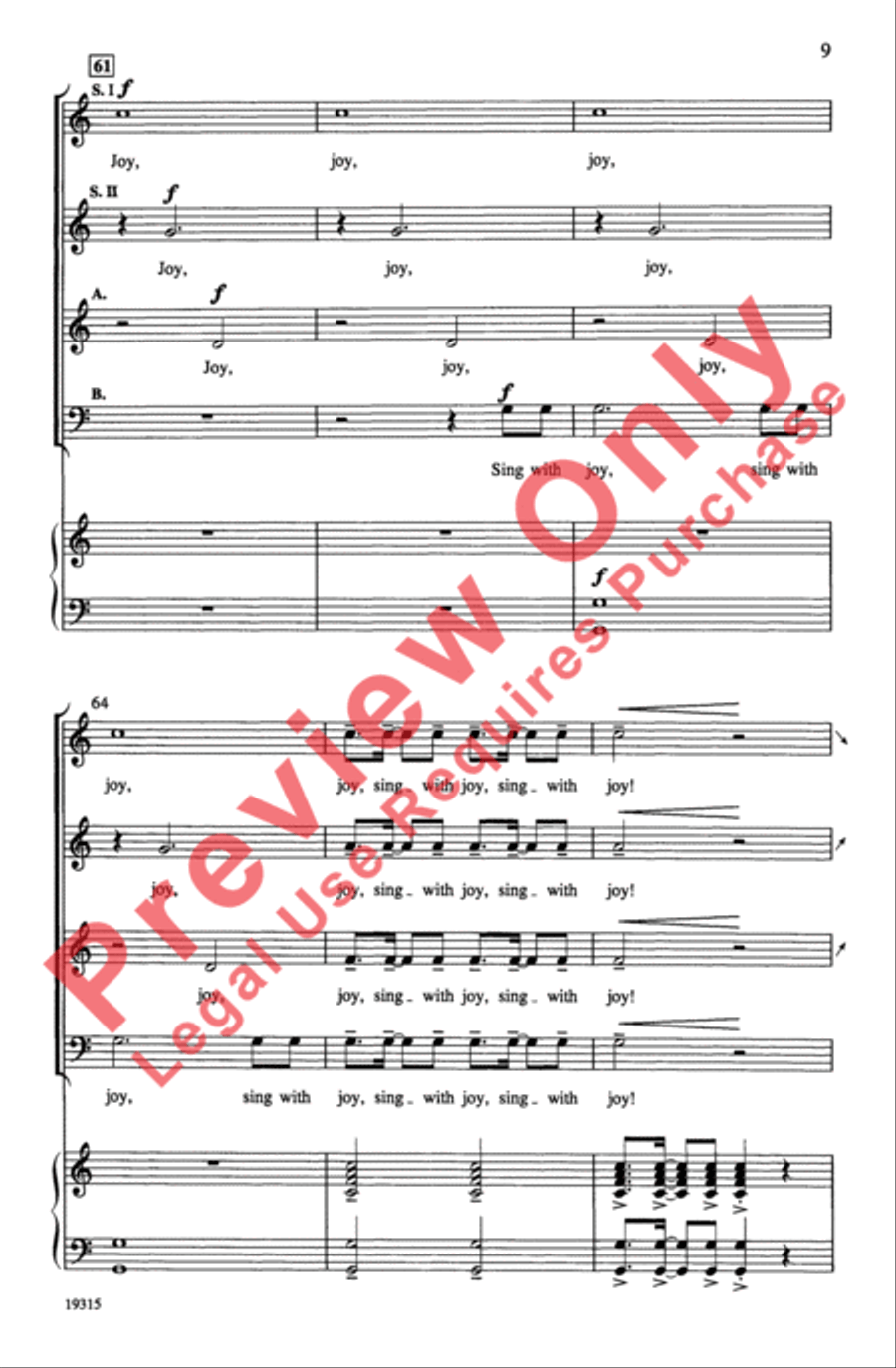 Joy: A Medley of Carols Joy: A Medley of Carols 3-Part scores gallery preview page 9