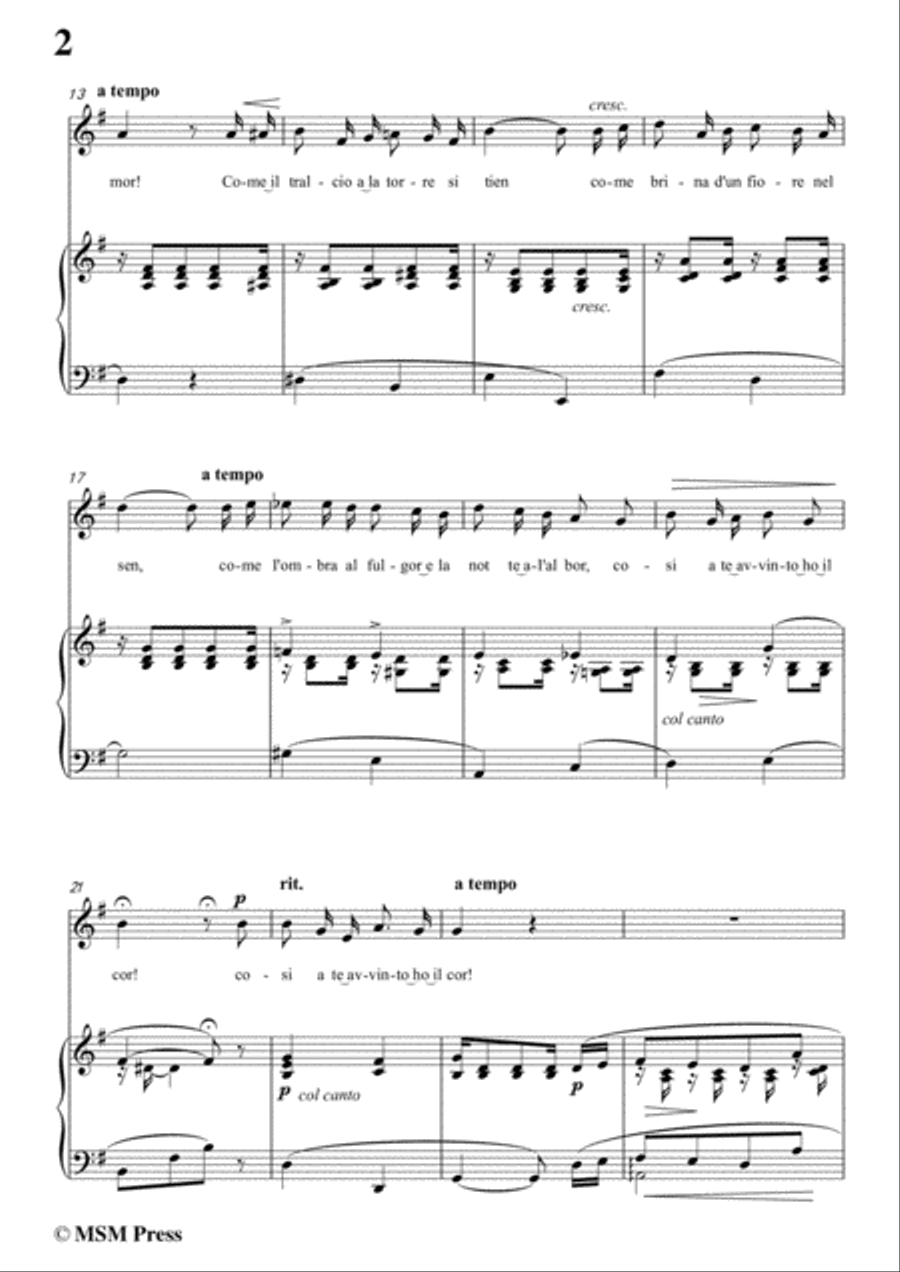 Tosti-Io voglio amarti! In G Major,for Voice and Piano Voice Solo scores gallery preview page 4