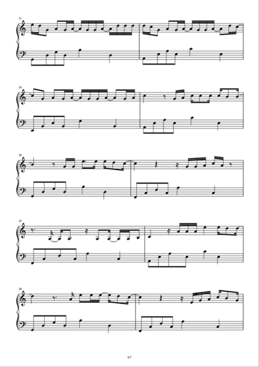 Dehors Piano Solo scores gallery preview page 4