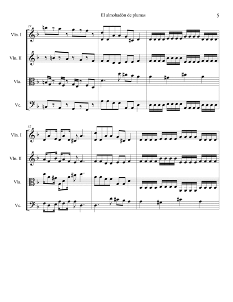 El almohadón de plumas El almohadón de plumas String Quartet scores gallery preview page 5