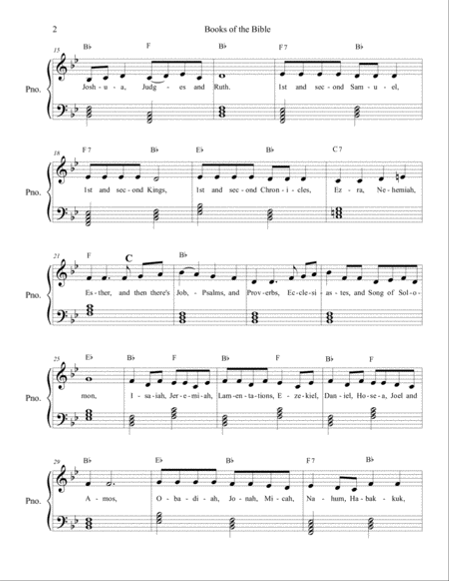 New Rendition of the Books of the Bible Unison Choir scores gallery preview page 2