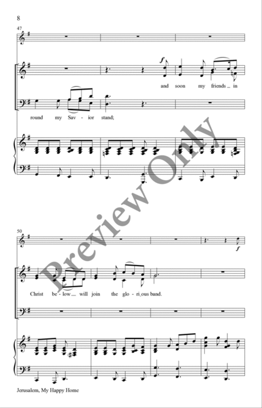 Jerusalem, My Happy Home Jerusalem, My Happy Home 4-Part scores gallery preview page 8
