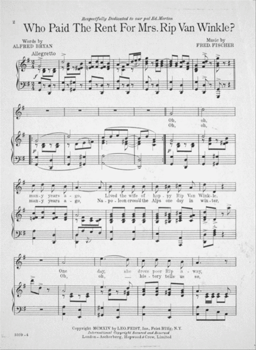 Who Paid the Rent for Mrs. Rip Van Winkle Voice scores gallery preview page 2