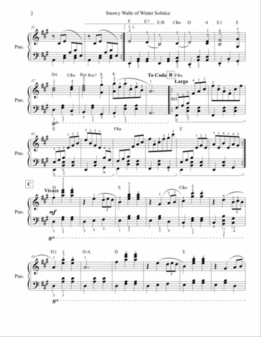 Snowy Waltz of Winter Solstice -Solo Piano Version Piano Solo scores gallery preview page 3