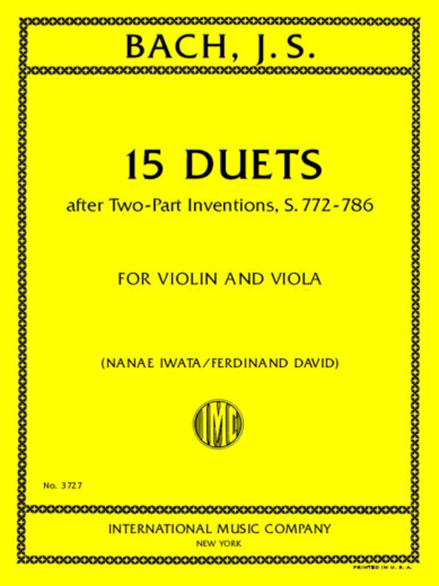 15 Duets After Two-Part Inventions, S. 772-786 Viola scores gallery preview page 1