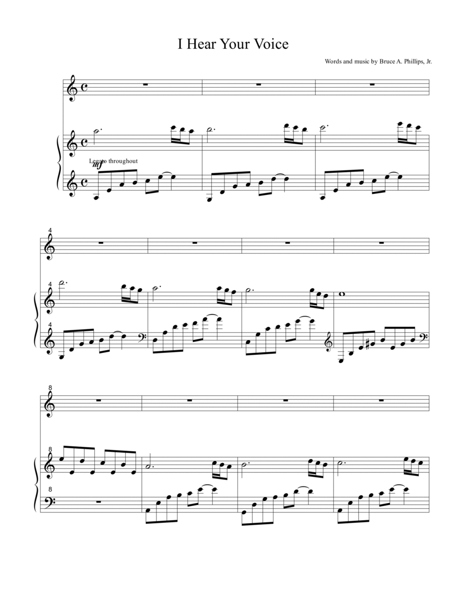 I Hear Your Voice Voice scores gallery preview page 1