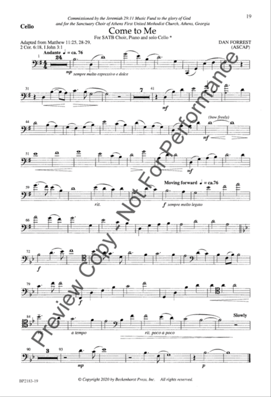 Come to Me 4-Part scores gallery preview page 20