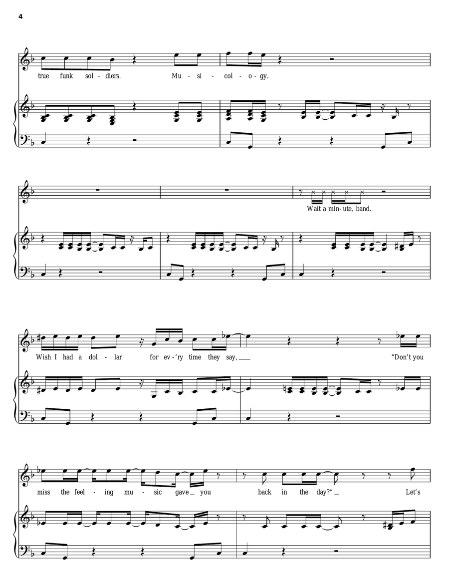Musicology Piano, Vocal, Guitar scores gallery preview page 4