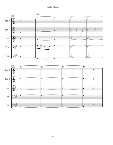 The Bridal Chorus  (from Wedding Music for Brass Quintet - Professional Edition)  image number null