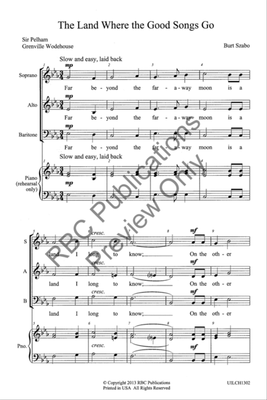 The Land Where The Good Songs Go (SAB) 3-Part scores gallery preview page 3