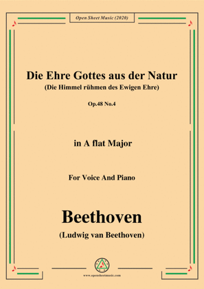 Beethoven-Die Ehre Gottes aus der Natur,in A flat Major,for Voice and Piano