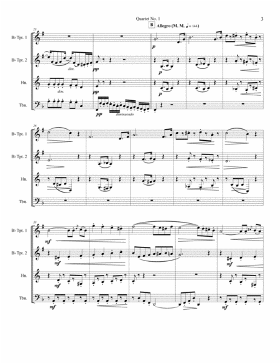 Quartet No. 1 for Brass - Wilhelm Ramsoe, Op. 20 Brass Ensemble scores gallery preview page 4