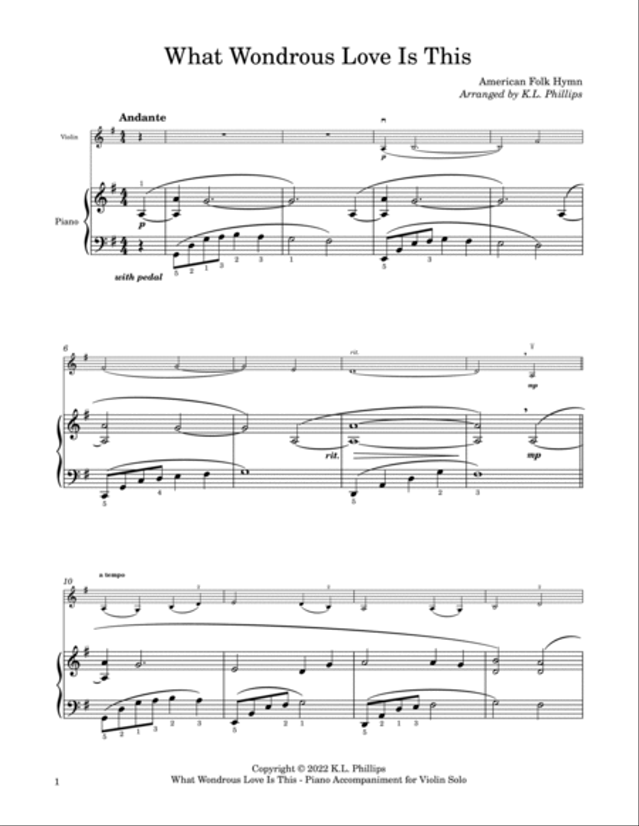 What Wondrous Love Is This - Violin Solo with Piano Accompaniment Violin Solo scores gallery preview page 2