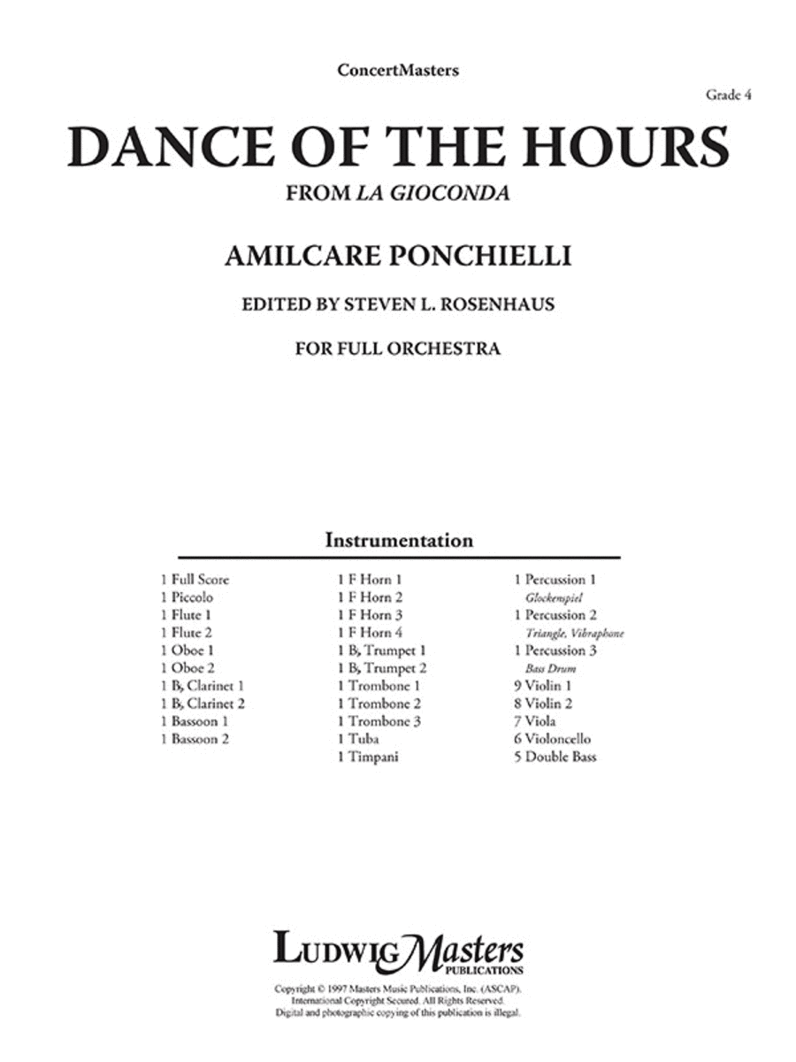 Dance of the Hours from La Gioconda (Masters Edition) Full Orchestra scores gallery preview page 1