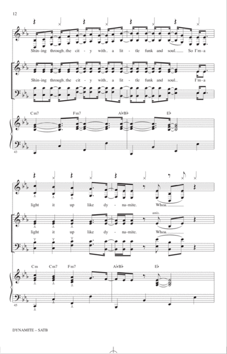 Dynamite (arr. Roger Emerson) 4-Part scores gallery preview page 11