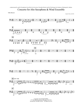 Book cover for Concerto For Alto Saxophone And Wind Ensemble - Tuba