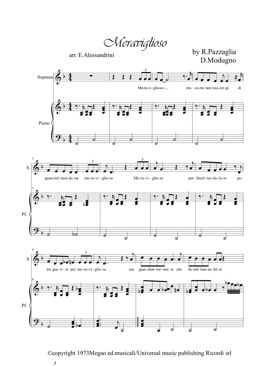 Meraviglioso Voice scores gallery preview page 1