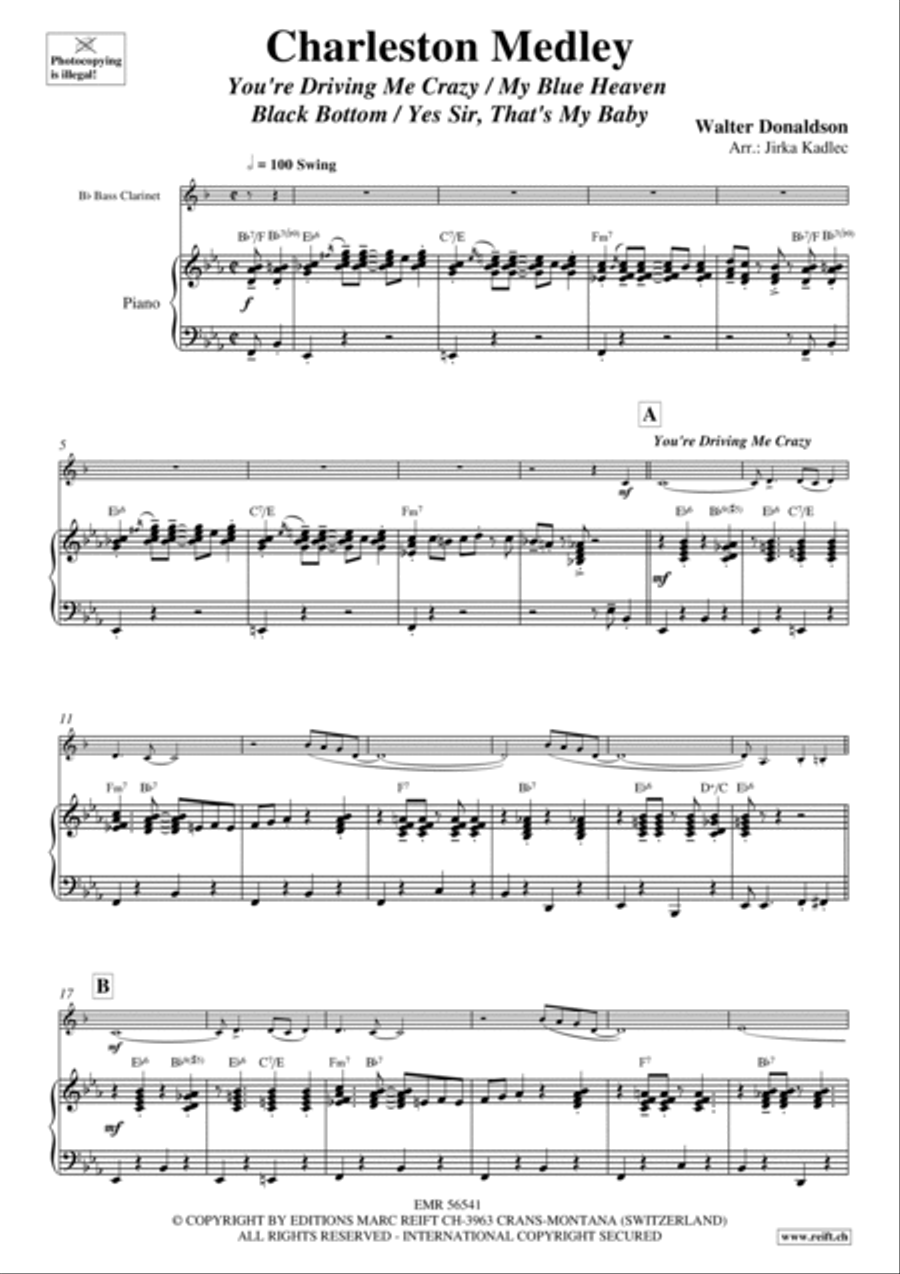 Charleston Medley Bass Clarinet scores gallery preview page 4
