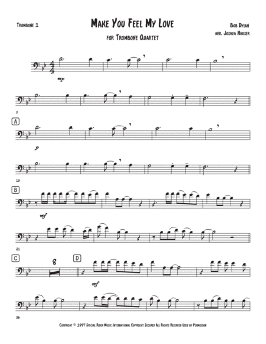 Make You Feel My Love Make You Feel My Love Brass Quartet scores gallery preview page 2
