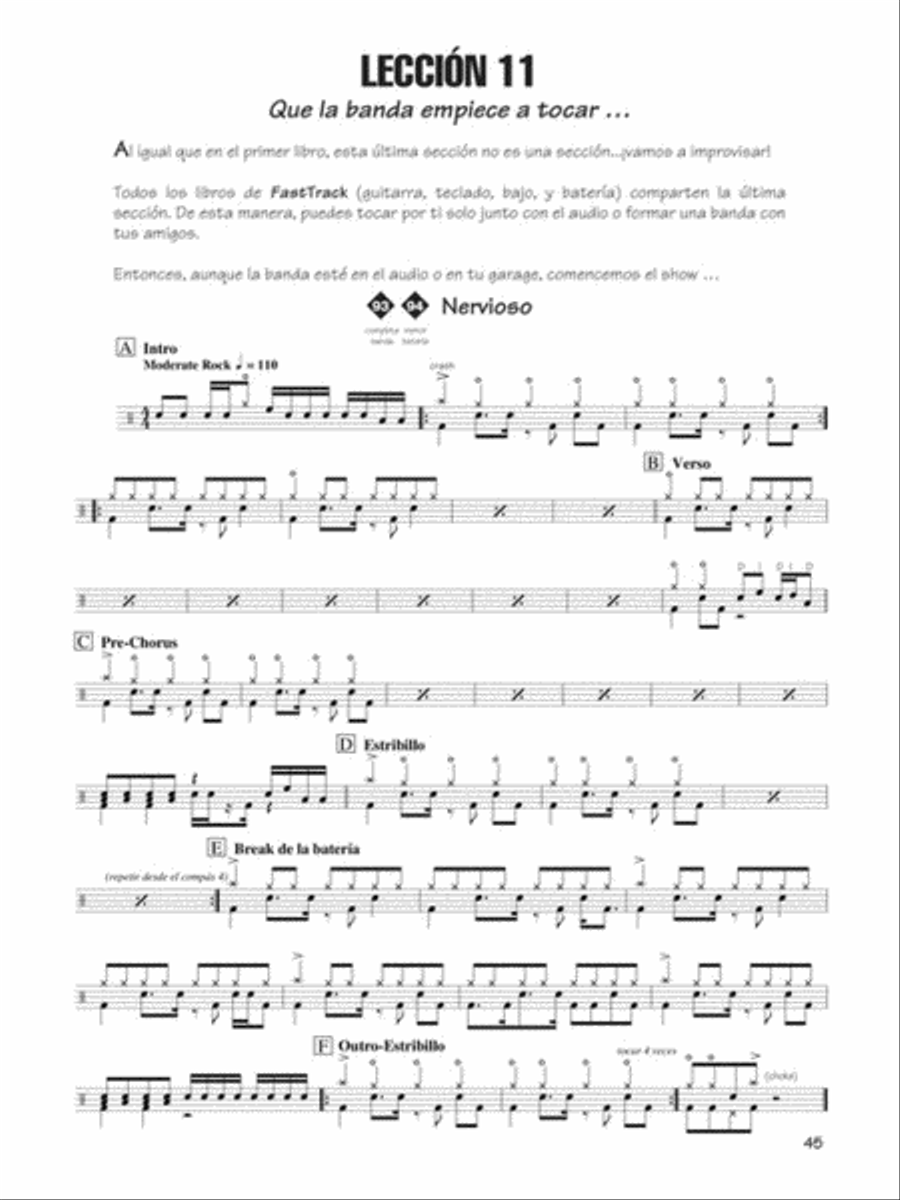 FastTrack Drum Method – Spanish Edition Drums scores gallery preview page 4