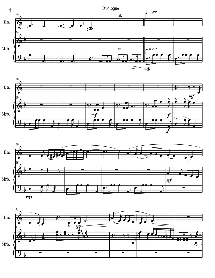 Duologue for Horn in F and Marimba Marimba scores gallery preview page 6