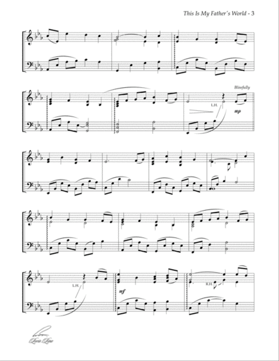This Is My Father's World Piano Solo scores gallery preview page 3