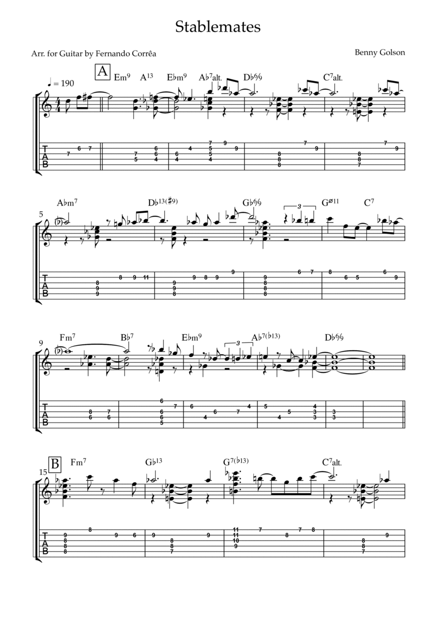 Stablemates Electric Guitar scores gallery preview page 1