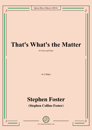 S. Foster-That's What's the Matter,in A Major