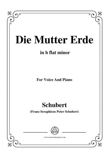 Schubert-Die Mutter Erde,in b flat minor,for Voice and Piano image number null