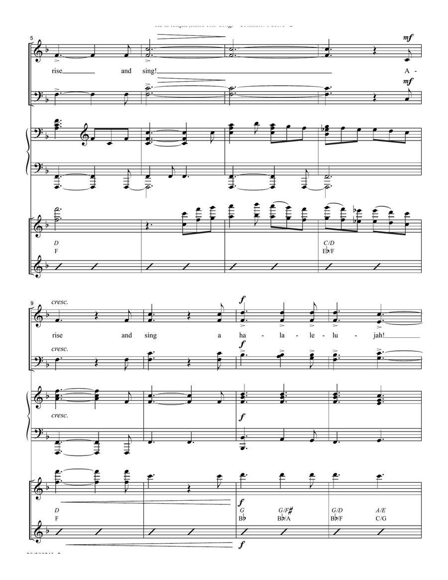 Ha-la-lelujah (Raise Your Song) - Downloadable Instrumental Score and Parts 4-Part scores gallery preview page 3