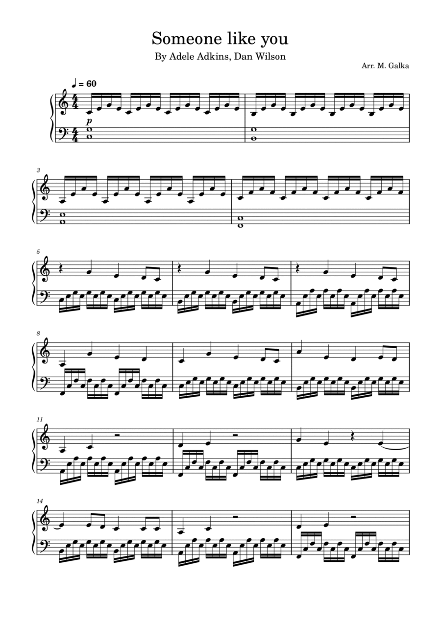 Someone Like You Piano Solo scores gallery preview page 1