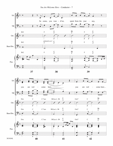 You Are Welcome Here - Rhythm Score and Parts