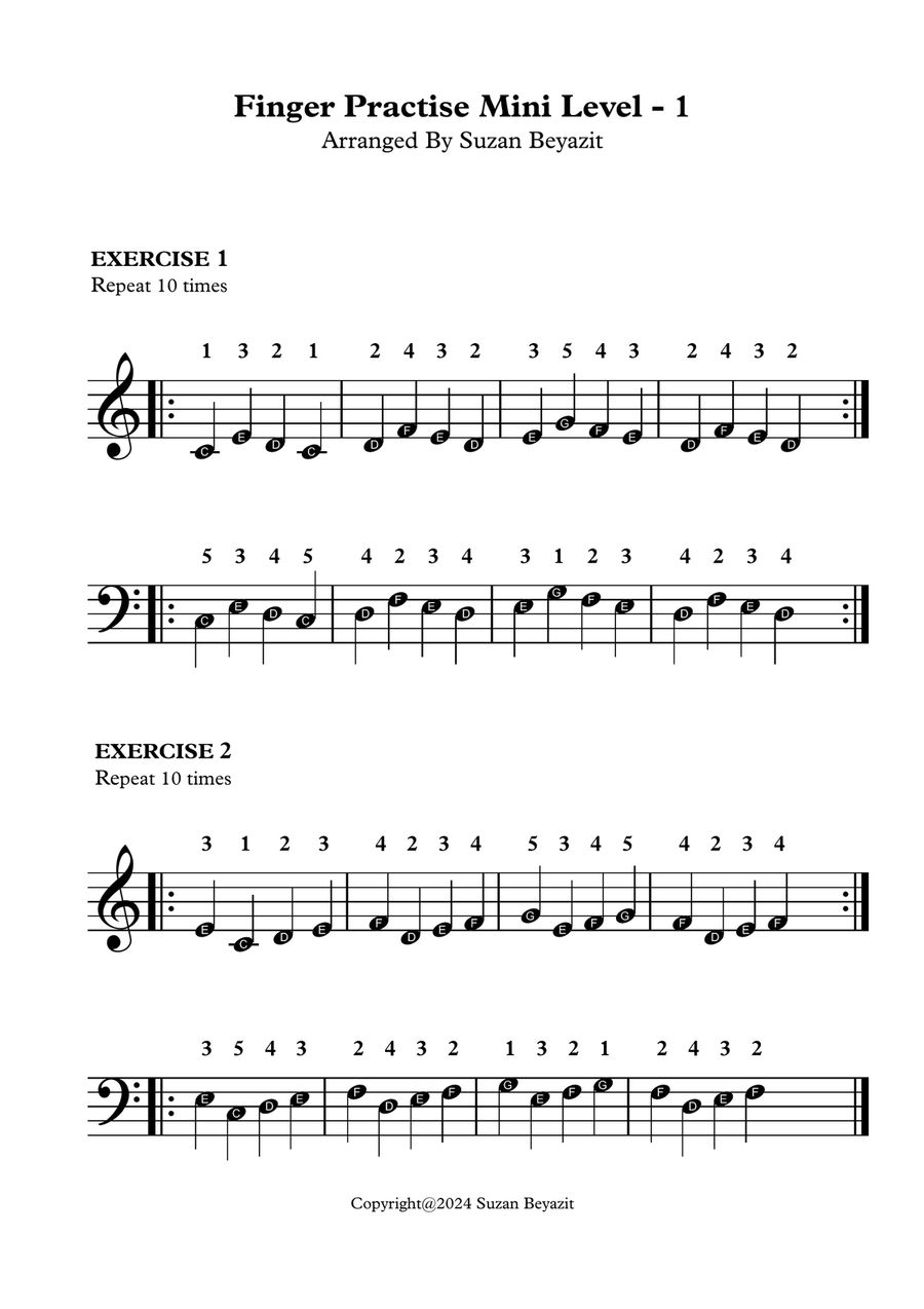 Book cover for Finger Practise Mini Level - 1 (Piano Exercise)