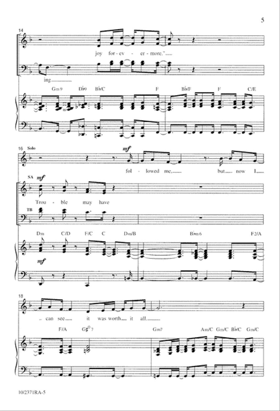 Well Done Good and Faithful Servant 4-Part scores gallery preview page 5